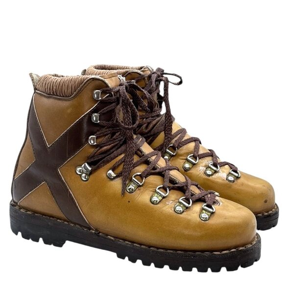 Vintage K2 Vibram Montagna Block Leather Waffle Stompers 7.5 Mountaineering Boot main image 14